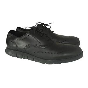 COLE HAAN Zerogrand Wingtip Oxford Black Dress Casual Shoes Men's Size 11.5M